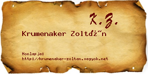 Krumenaker Zoltán névjegykártya